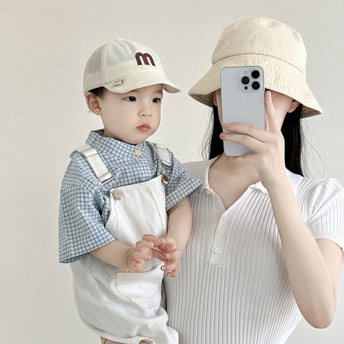 婴儿帽子夏季网眼透气鸭舌帽韩版字母男童女宝宝遮阳防晒棒球帽春