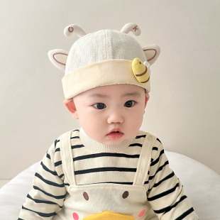 宝宝帽子春秋可爱超萌地主帽男童女童简约百搭婴儿瓜皮帽夏季薄款