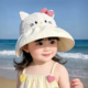 儿童遮阳帽子春秋薄款 盆帽潮 防晒大帽檐渔夫帽女宝宝可爱卡通夏季
