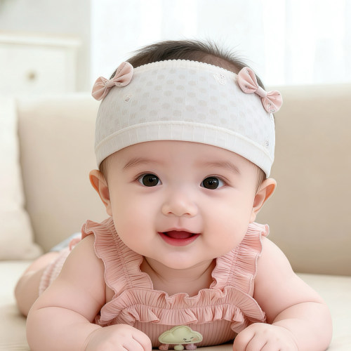婴幼儿帽子夏季薄款护囟门空调居家帽女新生儿小月龄纯棉空顶胎帽