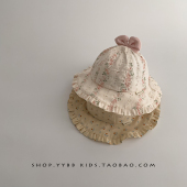 儿童帽子春秋薄款 出游盆帽 遮阳防晒蕾丝花边公主渔夫帽女宝宝夏季