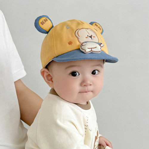 婴儿帽子春秋薄款遮阳防晒鸭舌帽男女宝宝小月龄可爱夏季棒球帽潮