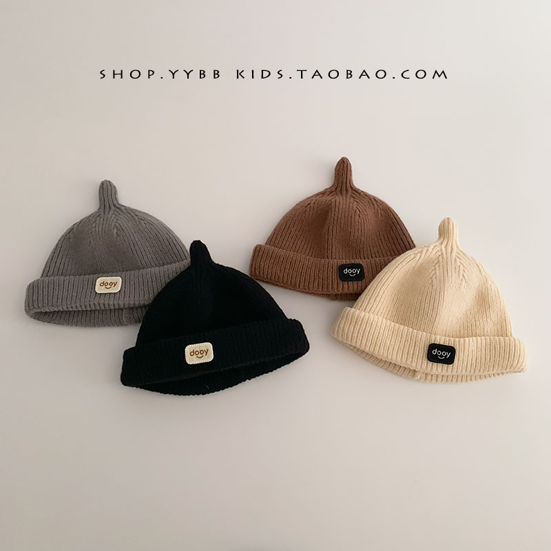 韩系宝宝帽子秋冬季保暖加厚奶嘴套头帽男女儿童防风针织毛线帽潮
