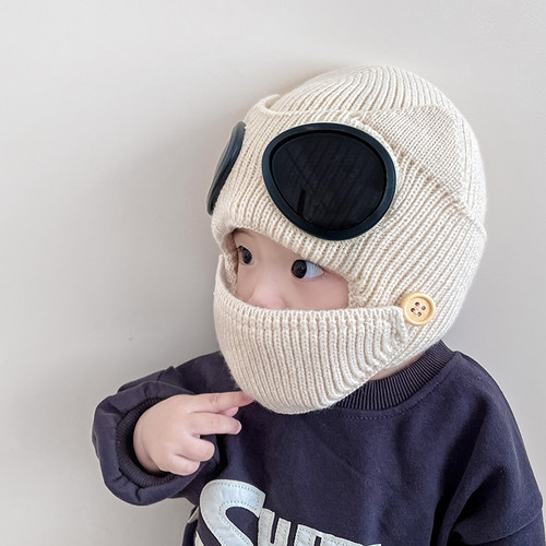儿童帽子秋冬季男女童飞行镜