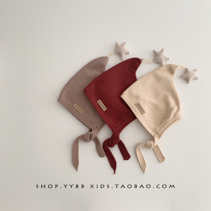 儿童帽子秋冬季保暖加厚针织护耳毛线帽男女宝宝可爱精灵防风帽潮