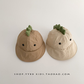 儿童帽子春秋薄款 男女宝宝遮阳恐龙鸭舌帽大檐防晒速干棒球帽夏季