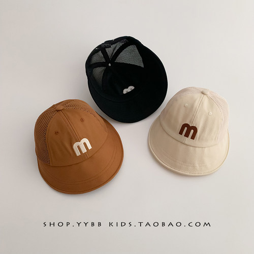韩版儿童帽子夏季薄款透气网眼大檐鸭舌太阳帽男女宝宝防晒遮阳帽