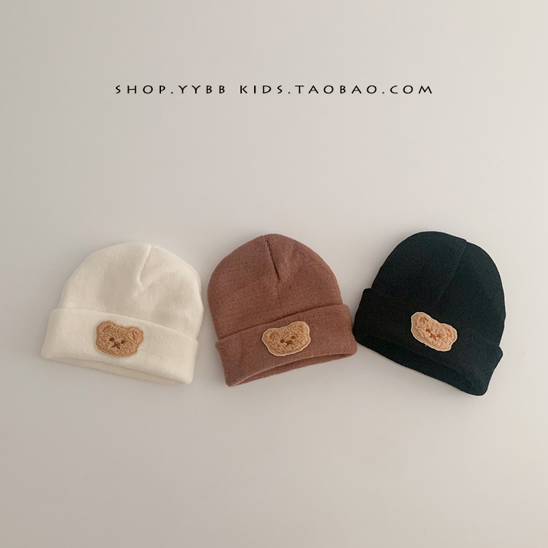 秋冬可爱小熊毛线帽儿童帽子