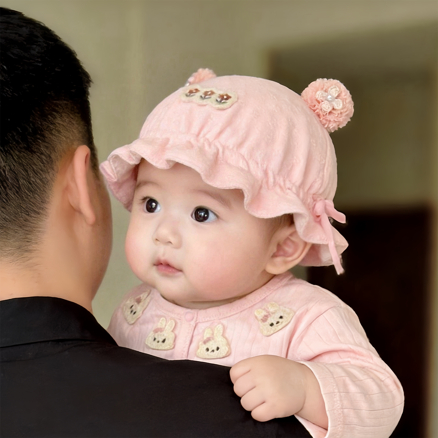 婴幼儿帽子秋冬款保暖松紧渔夫胎帽男孩女宝宝纯棉防风小月龄盆帽