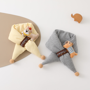 宝宝围脖秋冬季保暖加厚交叉围巾男女儿童小月龄户外防风婴儿脖套