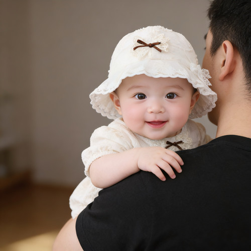 婴幼儿帽子春秋薄款遮阳防晒韩版蕾丝渔夫帽女宝宝小月龄盆帽夏天