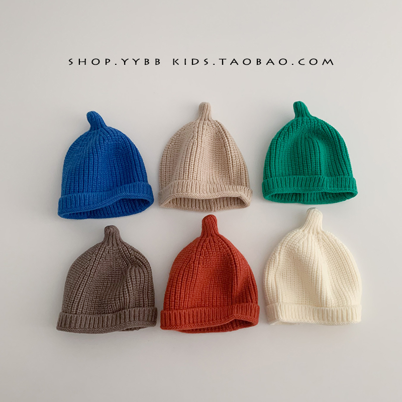 ins糖果色婴幼儿针织帽子