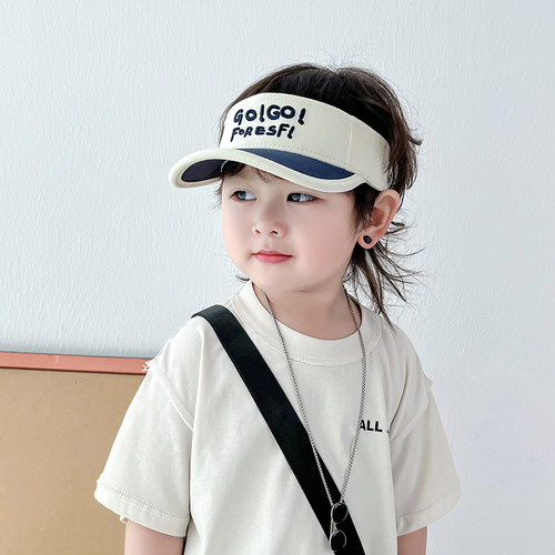 韩版儿童运动帽子夏季薄款大檐防晒遮阳帽男女宝宝亲子太阳空顶帽