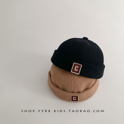 韩版秋冬新款灯芯绒地主帽瓜皮帽