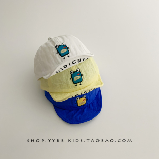 婴儿帽子春秋薄款宝宝可爱速干鸭舌帽男童女孩遮阳防晒软檐棒球帽