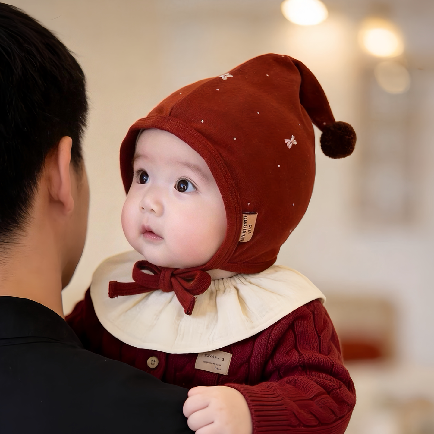 婴幼儿帽子秋冬款保暖防风护囟门胎帽男孩女宝宝小月龄精灵包头帽