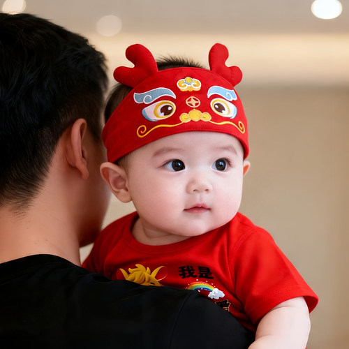 婴幼儿帽子夏季薄款红色喜庆胎帽宝宝小月龄新生护囟门居家空顶帽
