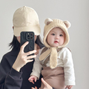 宝宝帽子围巾一体秋冬季 婴儿防风保暖儿童护耳帽男女童针织毛线帽