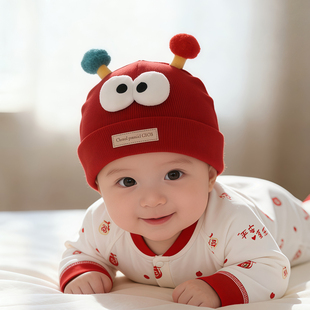 新生帽子春秋薄款护囟门胎帽男女宝宝小月龄防晒套头婴儿纯棉帽夏