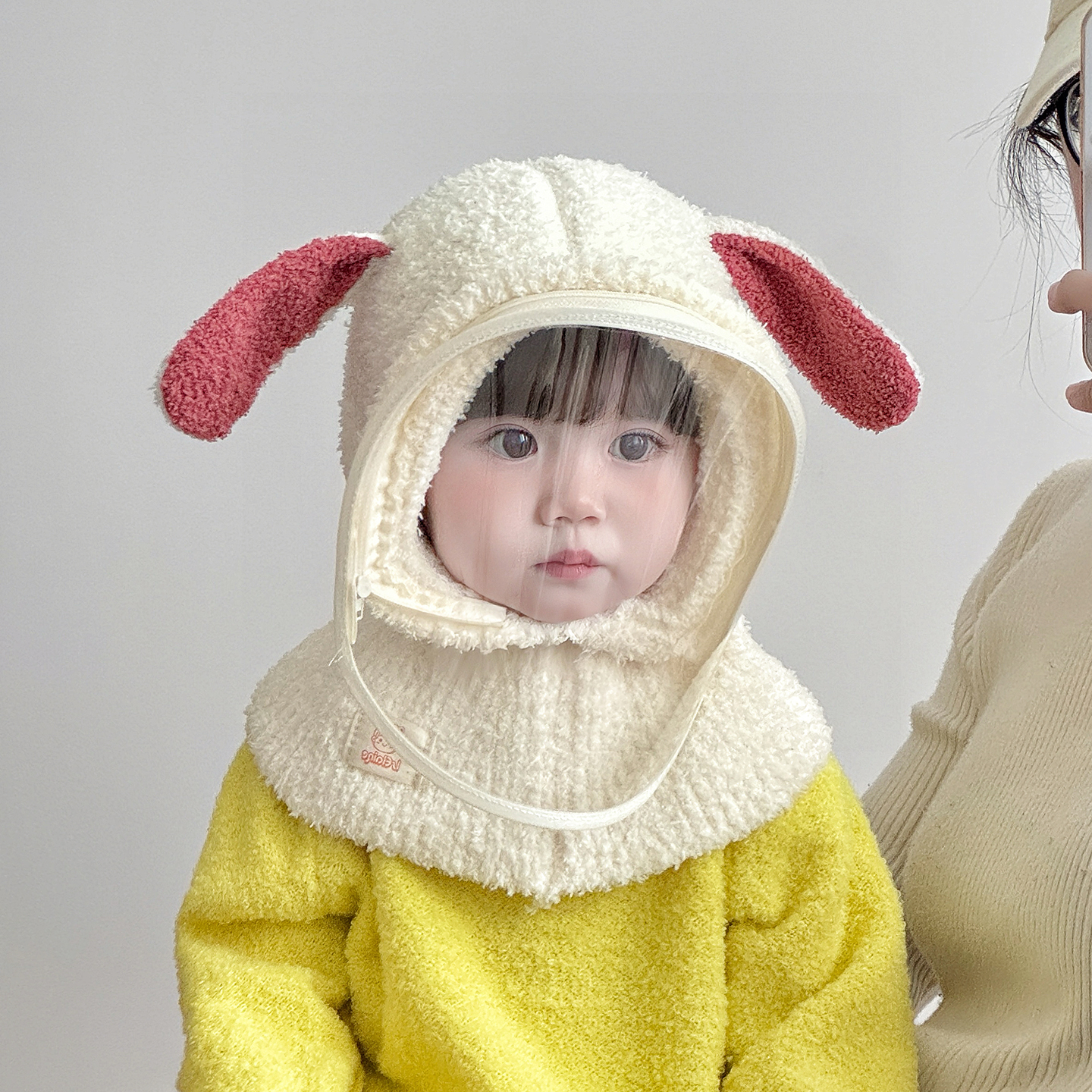 儿童帽子秋冬季一体围脖针织面罩帽男孩女宝宝防护保暖加厚毛绒帽