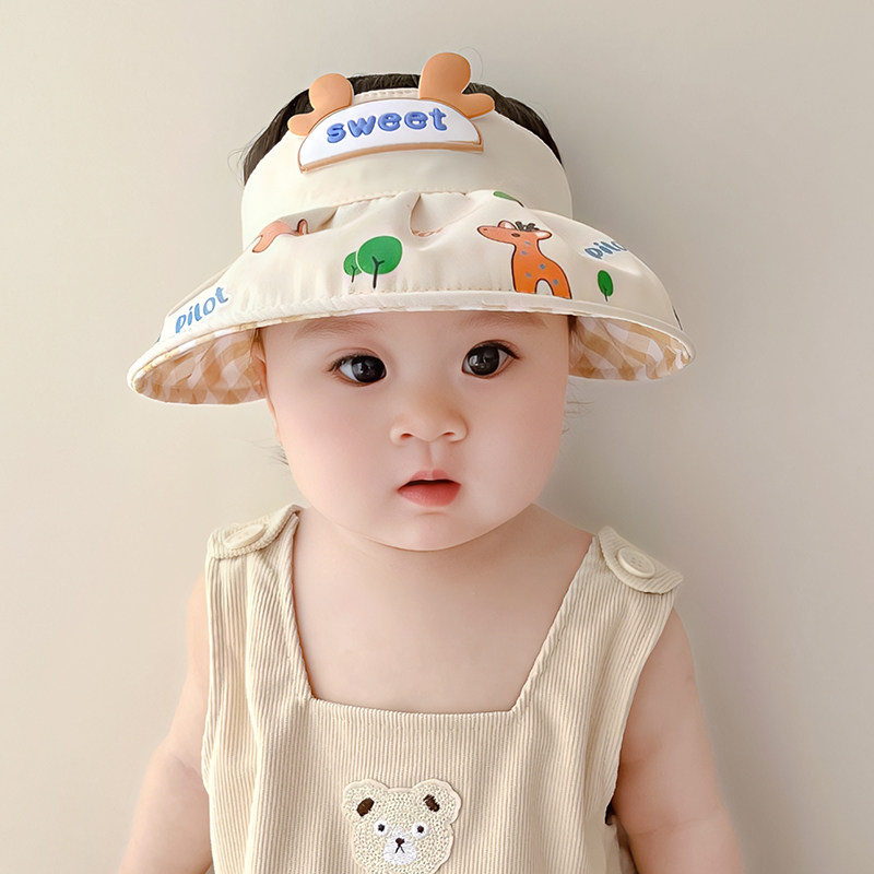 幼MVM儿帽子夏季遮阳空顶帽宝婴宝萌透气薄款沙防超晒男女童滩太