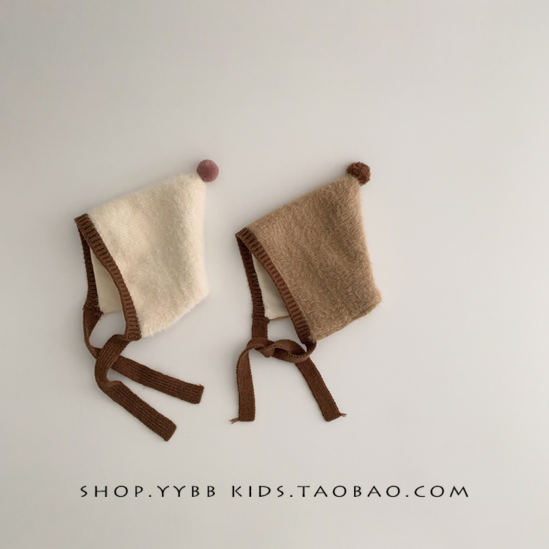 宝宝帽子秋冬季可爱超萌针织护耳帽男童女童保暖加厚毛线帽尖尖帽