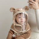 儿童帽子围脖一体帽冬季 可爱卡通保暖挡风防寒面罩男女宝宝护耳帽