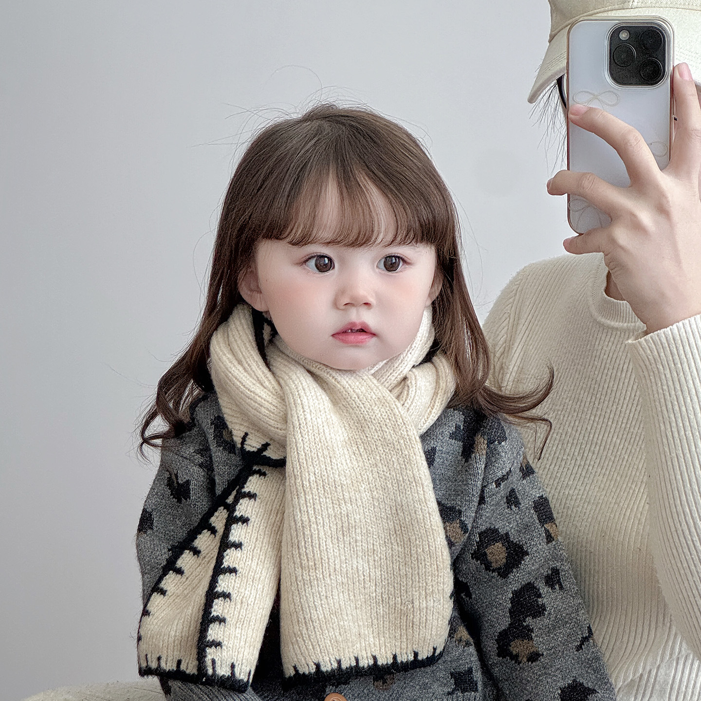 韩版简约儿童围巾秋冬季保暖防风围脖男女宝宝加厚针织毛线护脖潮