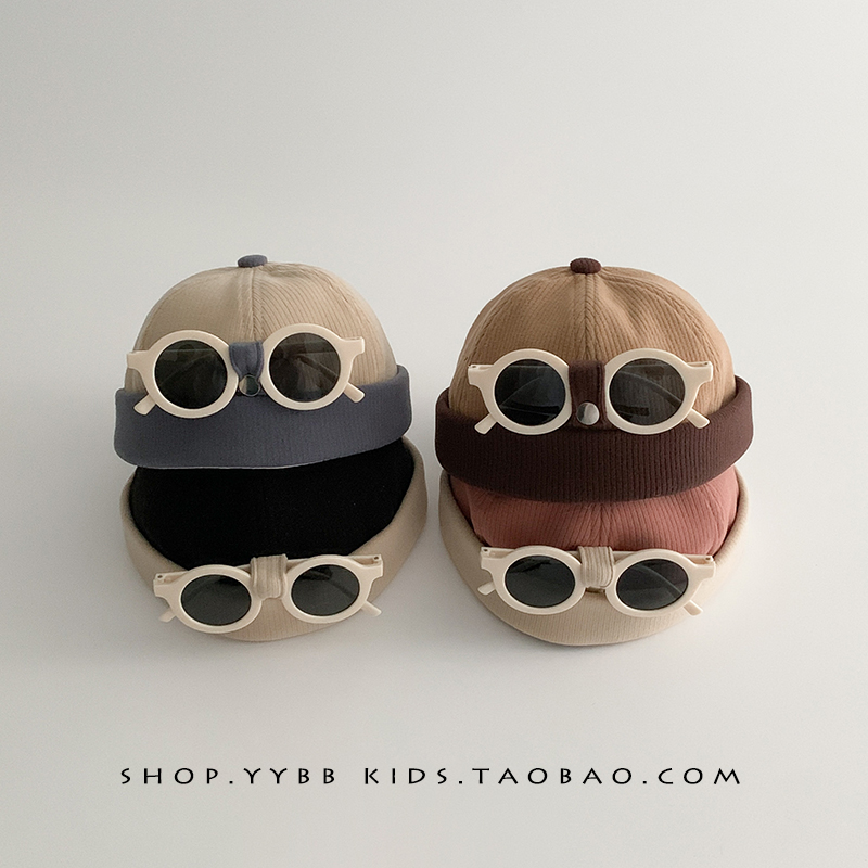 儿童帽子秋冬季保暖防风可拆卸墨镜地主帽男女宝宝出游春秋瓜皮帽