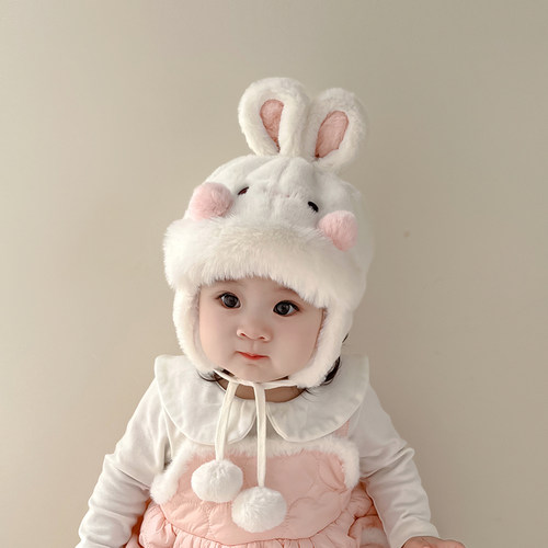 婴幼儿毛绒帽男童女童保暖护耳帽