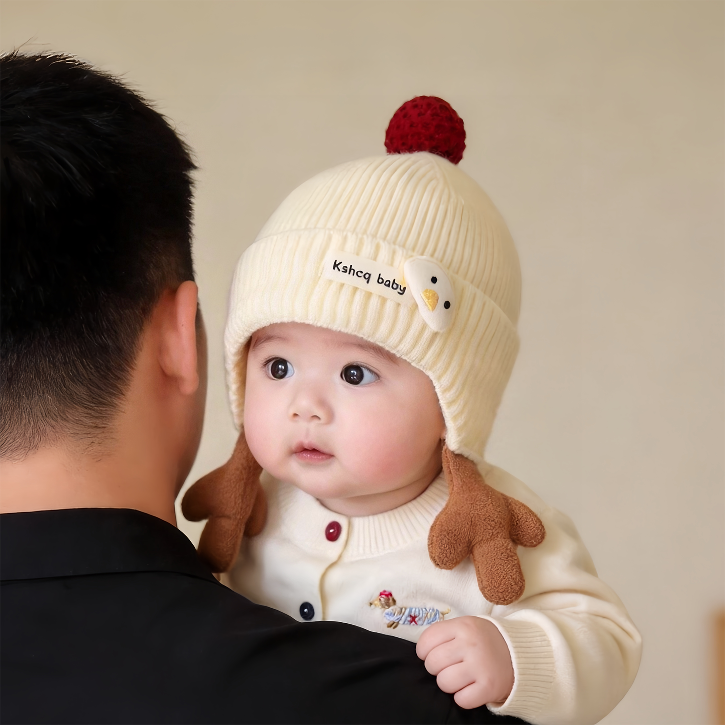 可爱卡通造型宝宝帽子秋冬季保暖加厚针织护耳帽男婴女儿童毛线帽
