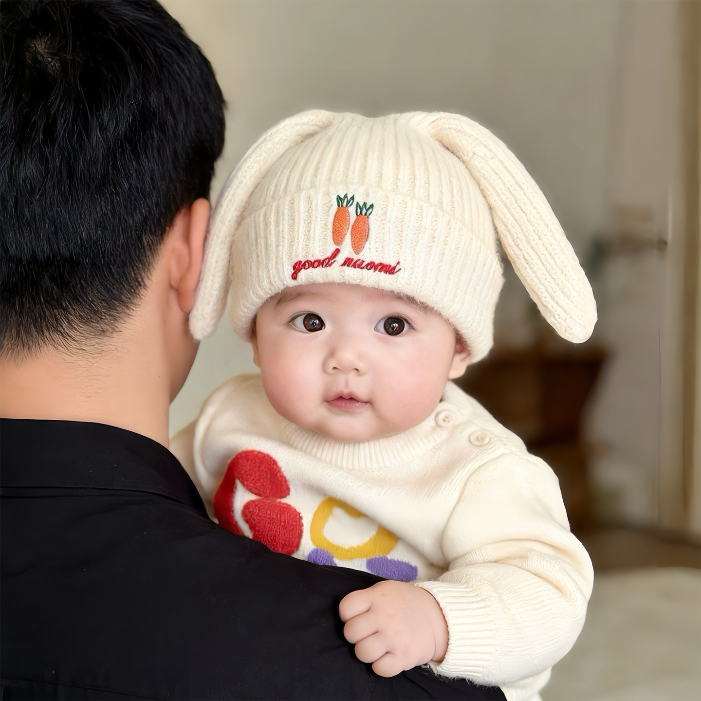 儿童帽子秋冬季保暖加厚针织可爱套头毛线帽男孩女宝宝防风护耳帽