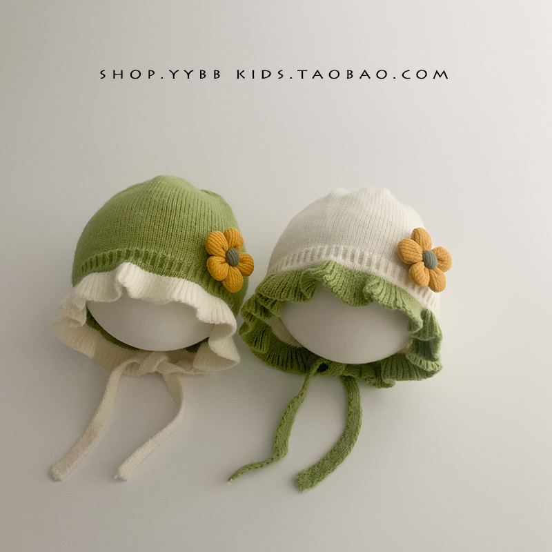 花边公主帽毛线保暖包头帽