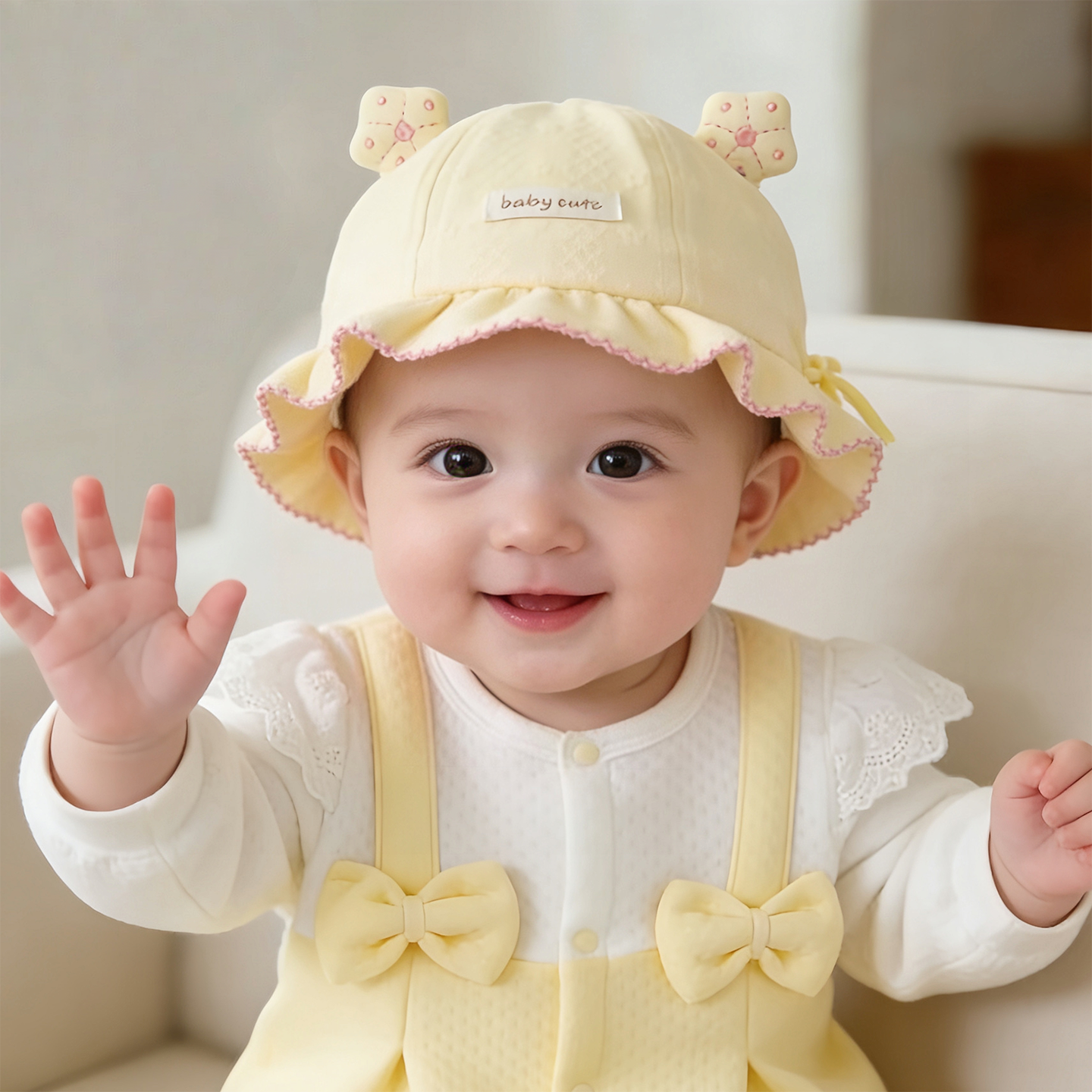 婴儿帽子春秋薄款遮阳防晒渔夫胎帽女宝宝小月龄新生可调节盆帽夏,童装/婴儿装/亲子装,帽子,淘宝优惠券,粉丝福利购,淘宝优惠卷