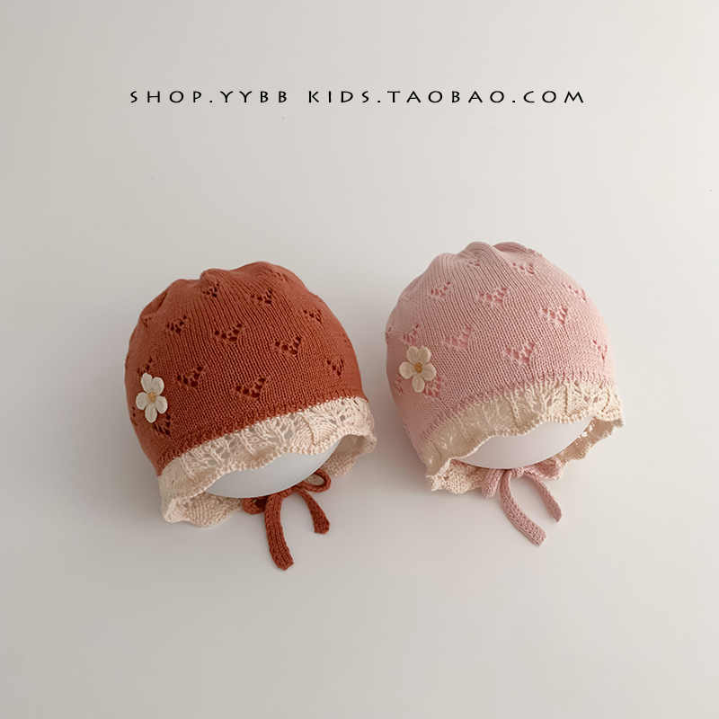 秋冬款宝宝复古毛线帽护耳帽