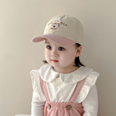 女宝宝帽子秋冬季 防风保暖可爱卡通鸭舌帽女童出游简约春秋棒球帽