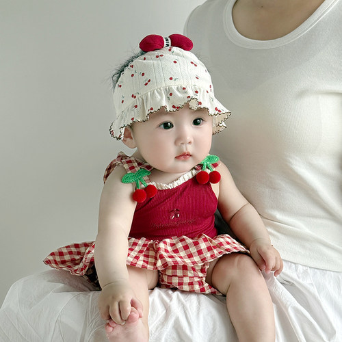 婴儿帽子夏季薄款小月龄胎帽女宝宝新生空调居家帽遮阳囟门空顶帽