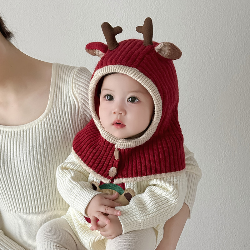 儿童帽子围脖一体帽秋冬季保暖加厚针织防风毛线帽男女宝宝护耳帽,童装/婴儿装/亲子装,帽子,淘宝优惠券,粉丝福利购,淘宝优惠卷