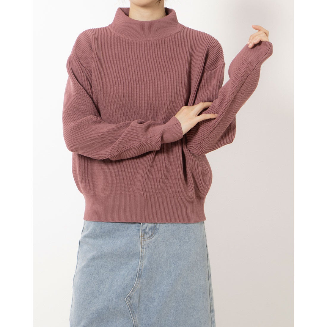 日单慵懒风高领宽松毛衣