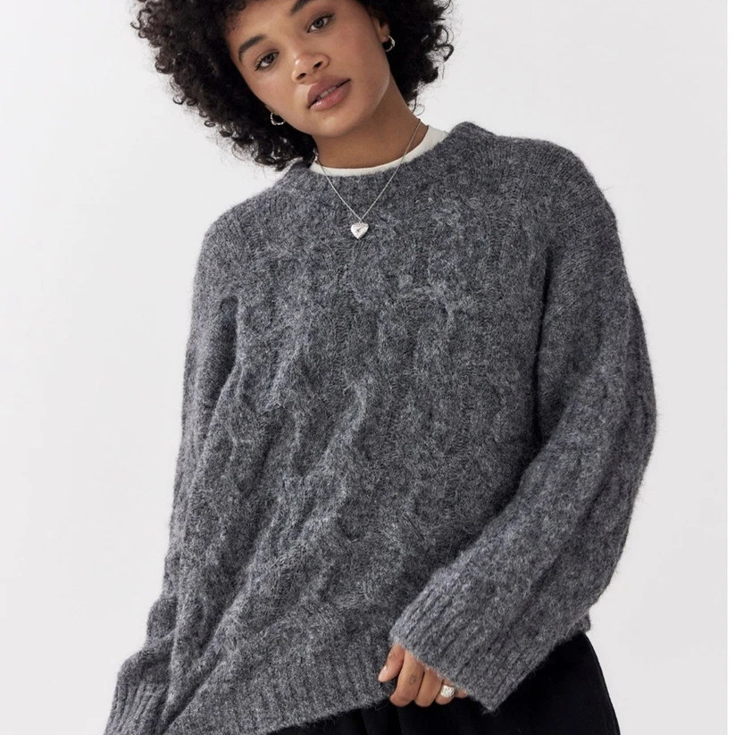 欧单UO家慵懒风羊毛混纺毛衣女