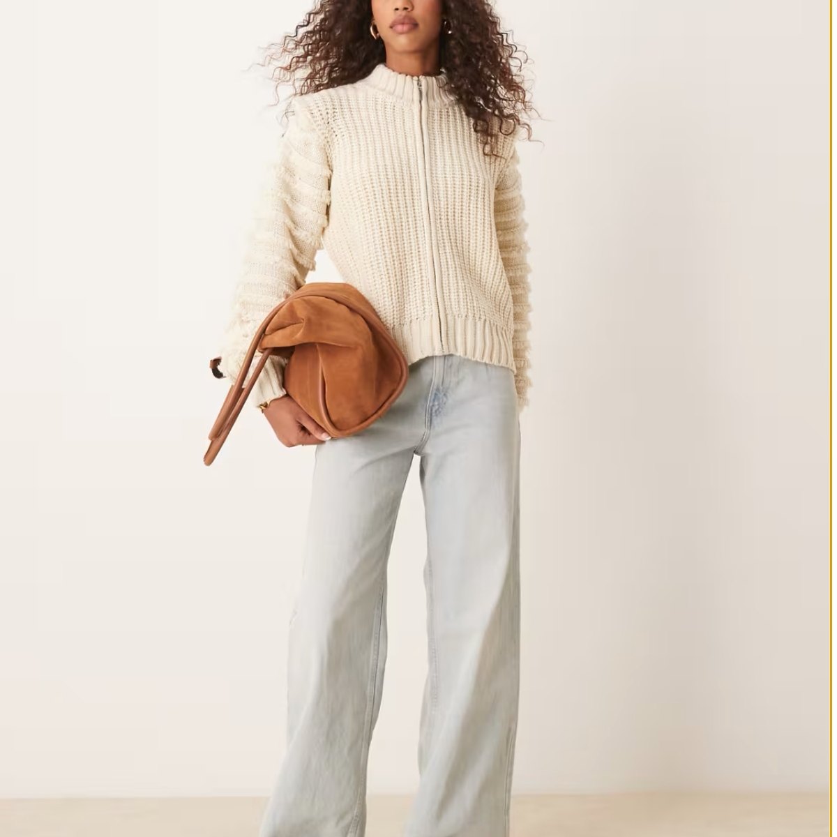 欧单重工设计感宽松百搭拉链毛衣