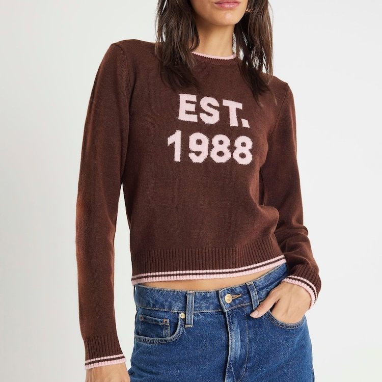 欧单美式学院风撞色毛衣