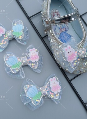 儿童蝴蝶结单鞋新款鞋花凉鞋鞋扣女童花鞋装饰配饰diy公主鞋配件