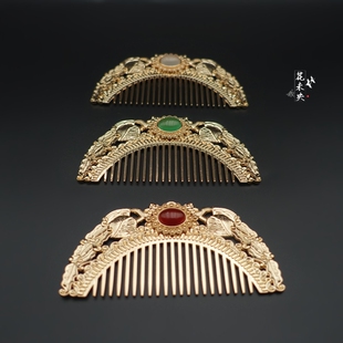 复原款梳篦敦煌供养人凤凰錾刻仕女图顶冠搭配唐制插梳头饰发饰女