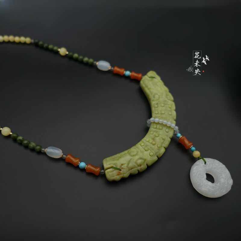 无双 魏晋古风玉璜璎珞包邮大气百搭战国汉服配饰项链单层可拆卸