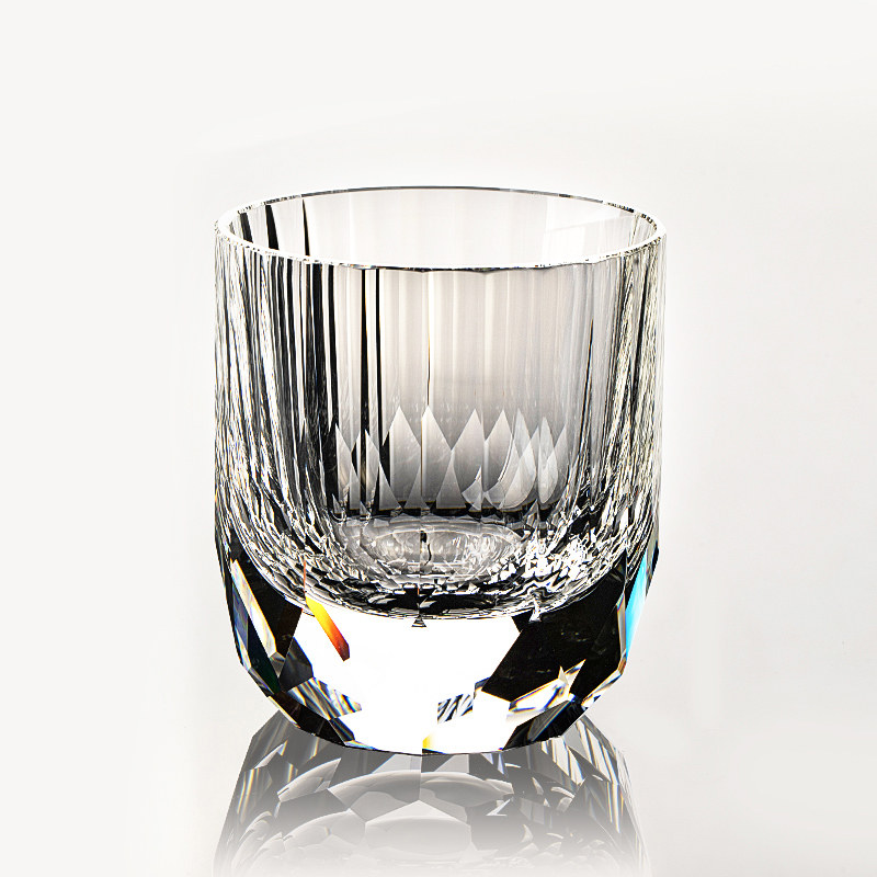 高端手工切子杯K9水晶杯轻奢玻璃威士忌酒杯家用高档洋酒杯子送礼