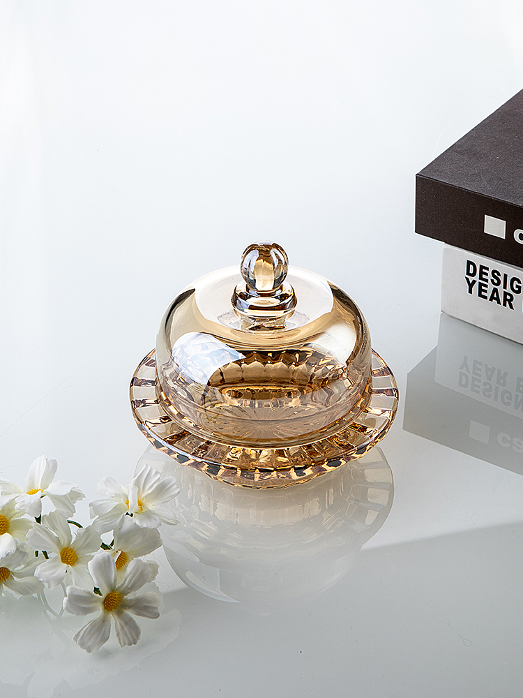 小清新精致燕窝碗高颜值轻奢水果盘家用水晶玻璃果盘甜品盅燕窝盅