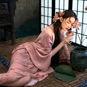 影楼摄影孕妇主题超仙复古粉色孕妇偏衫 高级感国风孕妈艺术写真