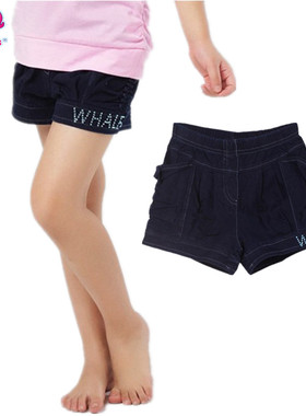 童装女童夏款松紧腰百搭高弹柔软透气舒适纯棉牛仔短裤热裤134178