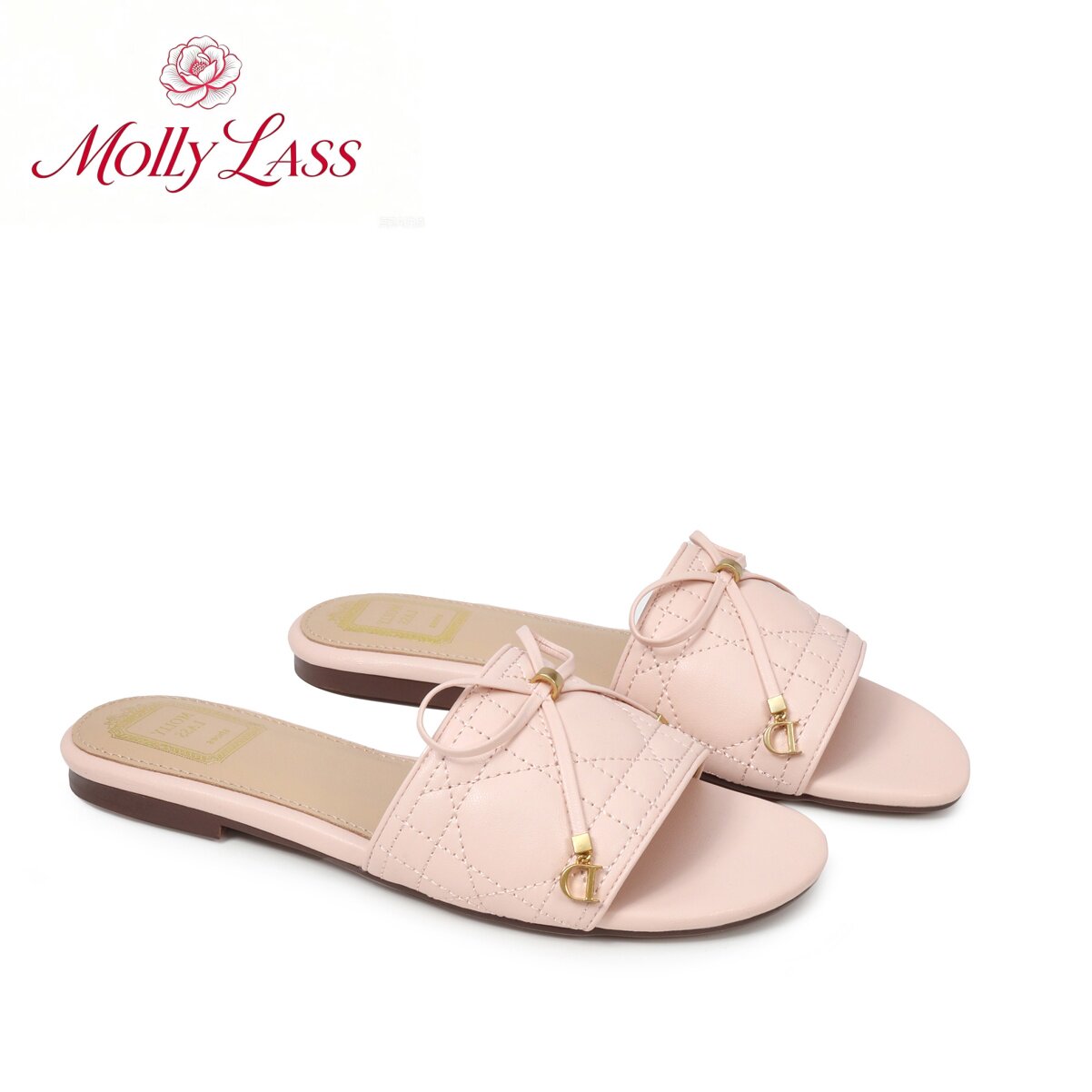 MOLLYLASS蝴蝶结平底一字拖女